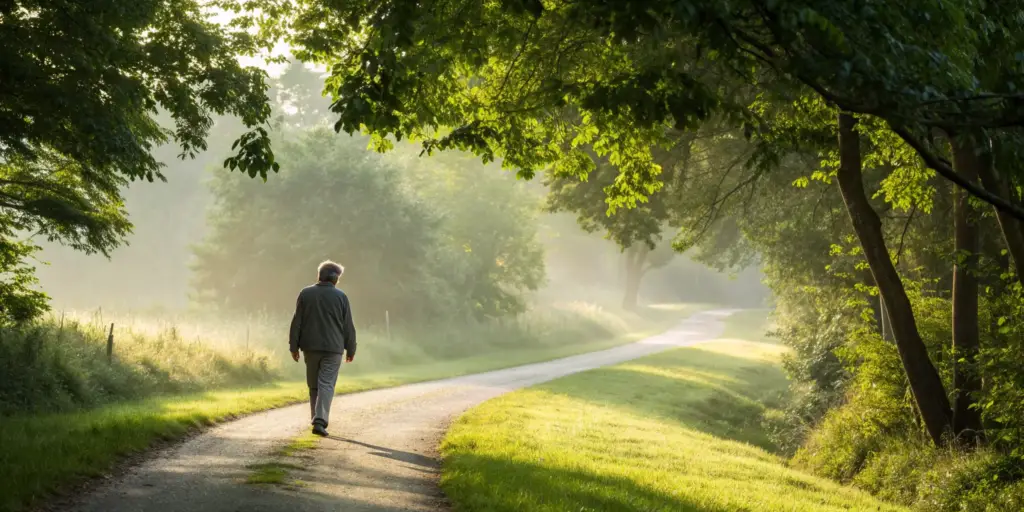 A person enjoying a walk, thanks to the best alpha lipoic acid supplement for nerve damage.