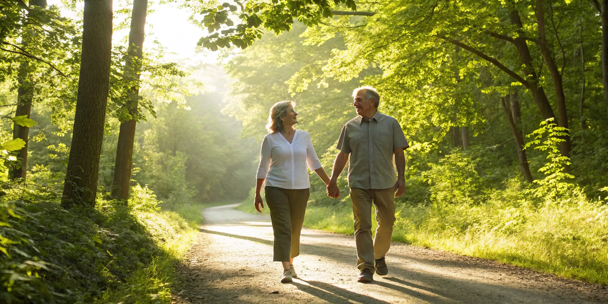 An older couple enjoying a walk, a key benefit of alpha lipoic acid for healthy aging.