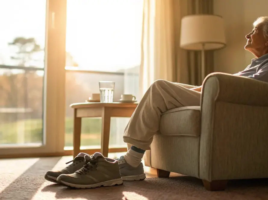 A person feeling relief from neuropathy, a common result in alpha lipoic acid reviews.