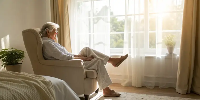 A woman relaxing, relieved from tingling feet thanks to alpha lipoic acid.