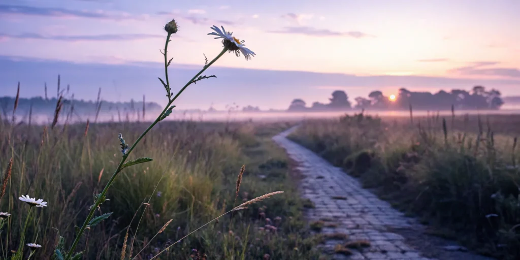 A path at sunrise showing the steps for how to treat poor circulation in feet.