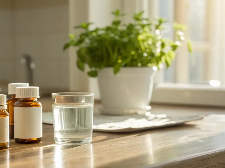 A bottle of vitamin B complex, a supplement with known benefits and potential side effects.