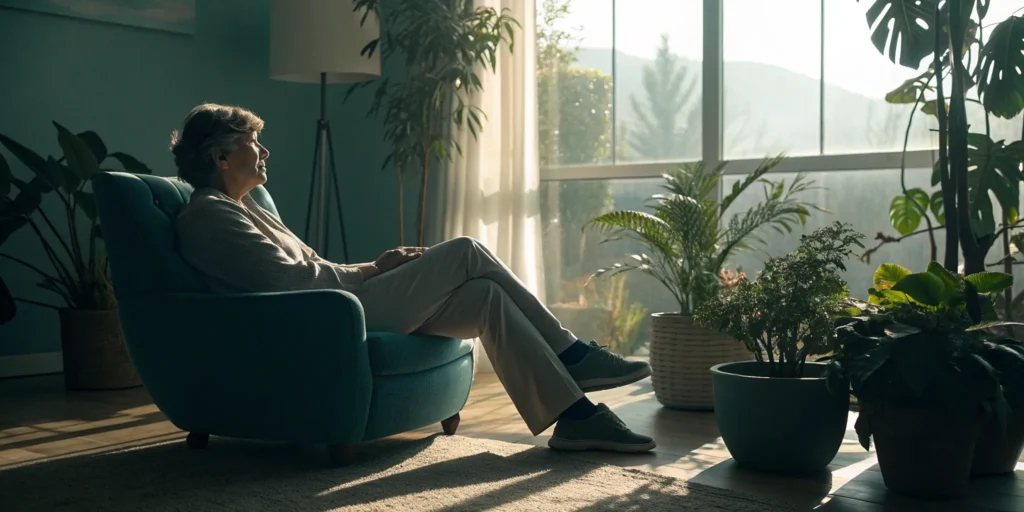 An older person's legs, a common area for symptoms of poor blood circulation.