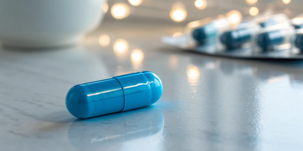 A vitamin B12 capsule and the correct dosage for nerve damage repair.