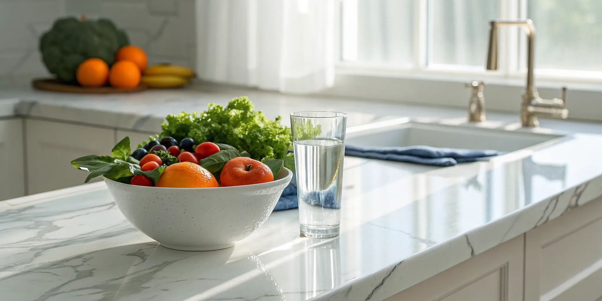 Fresh fruits and vegetables rich in key vitamins for nerve repair.