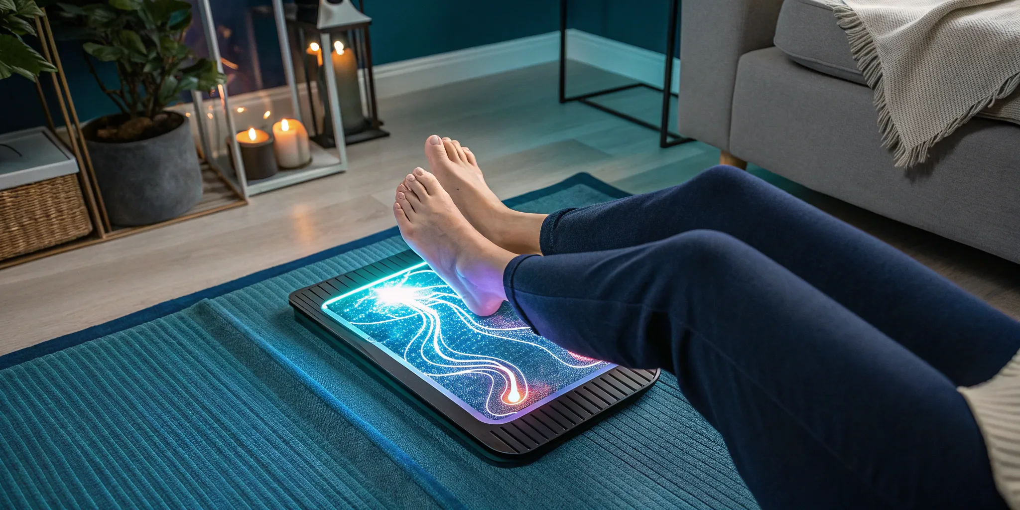 A foot circulation machine, used alongside supplements for poor circulation in feet.