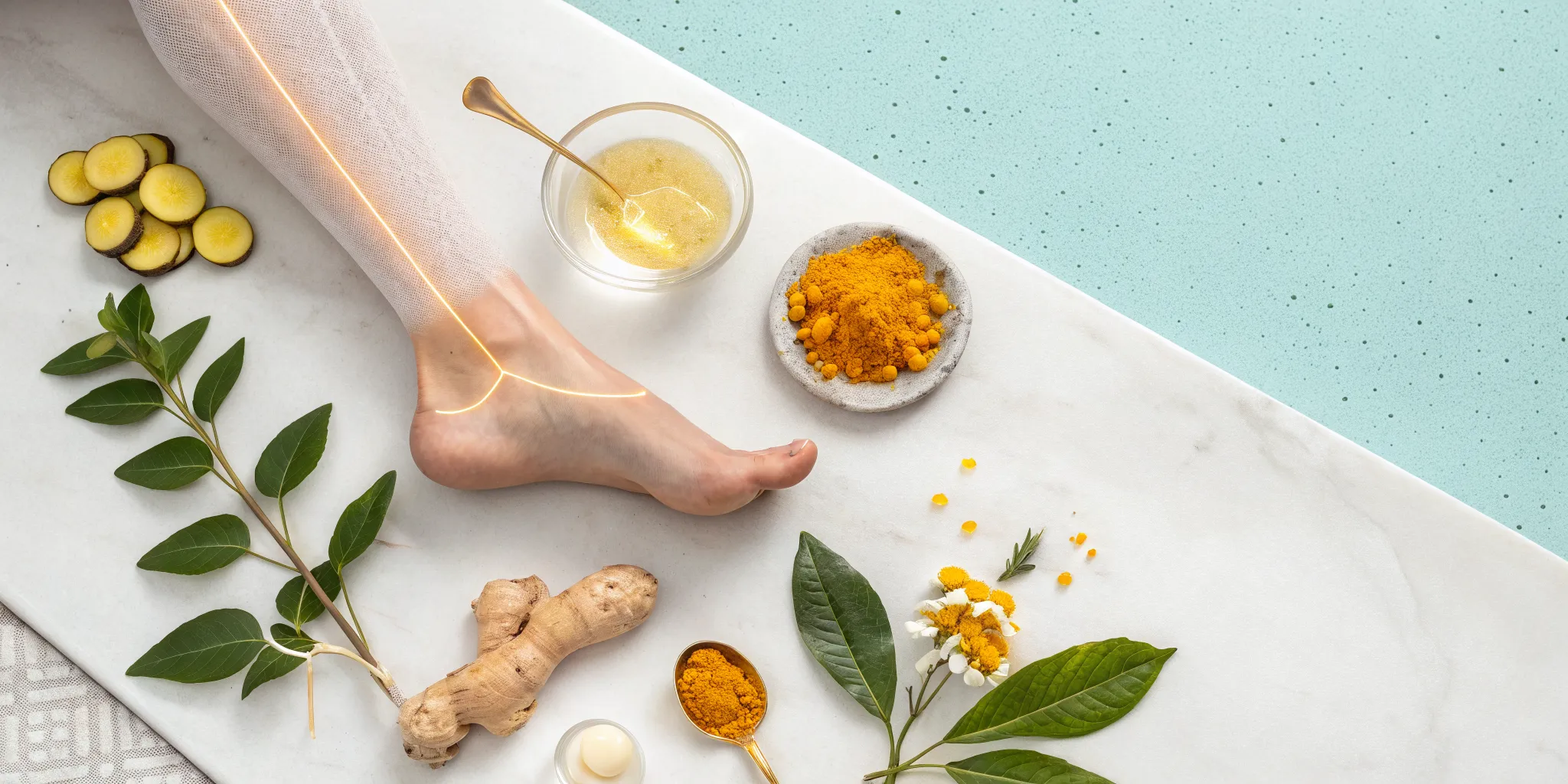 Best natural neuropathy support with turmeric, ginger, herbs, and foot care.