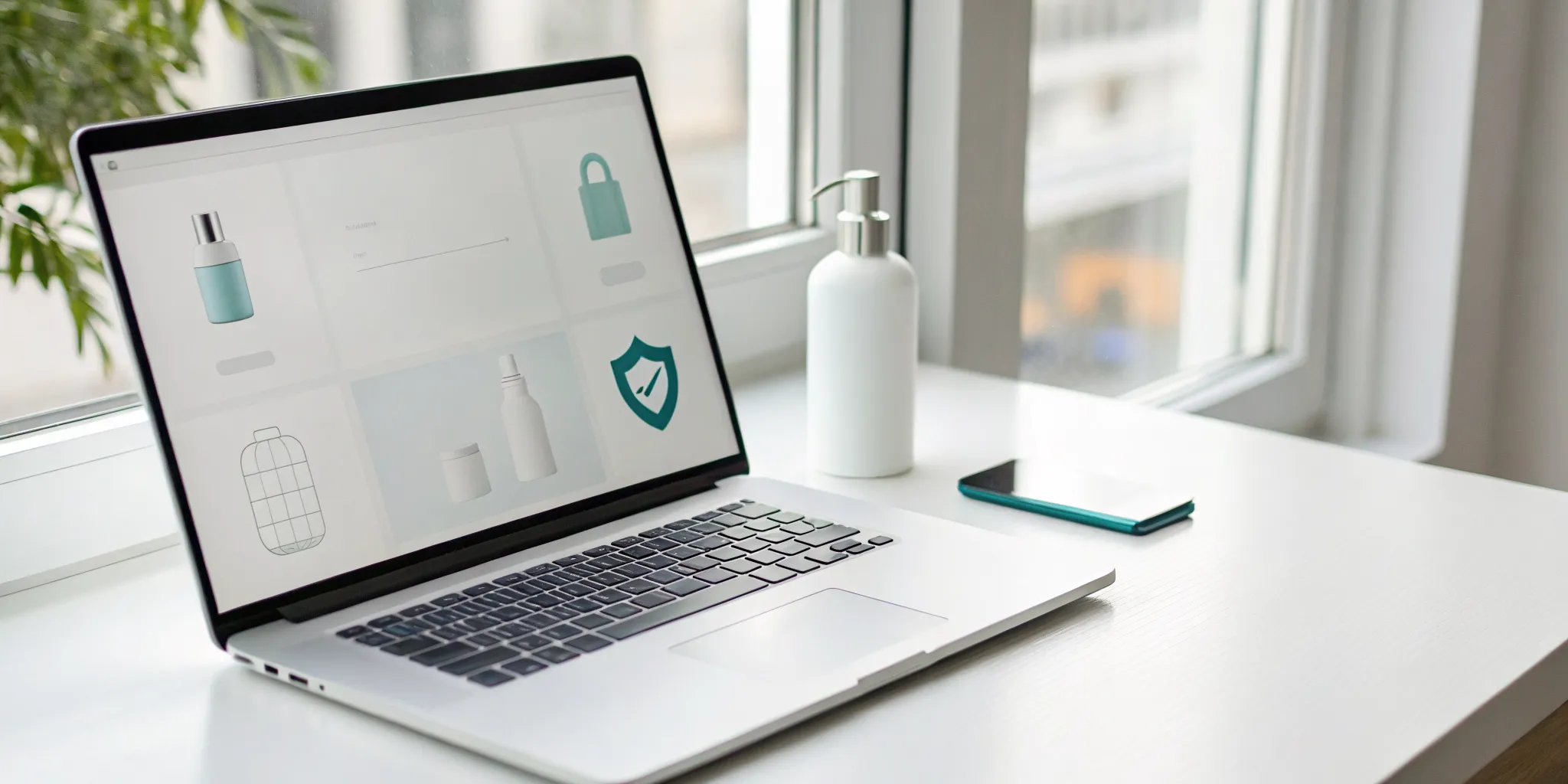 A person using a laptop to safely buy nerve relief formula online.