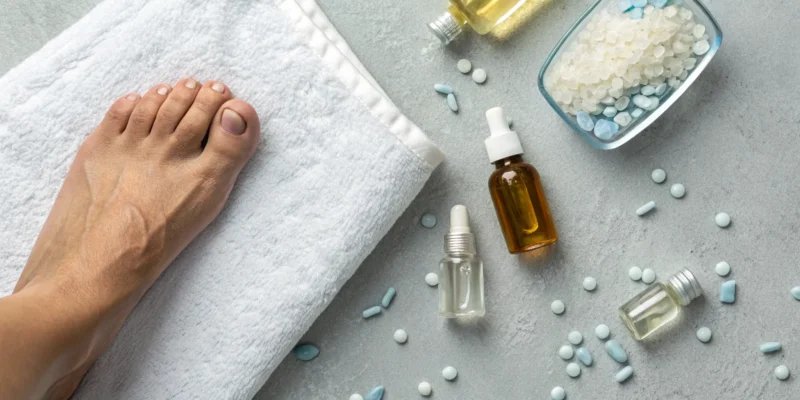 A selection of supplements and vitamins used to treat tingling in feet.